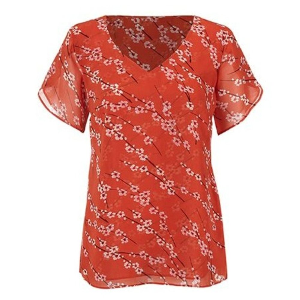 cabi Blouse -- Split Sleeve -- Flowy -- Size M